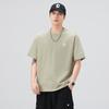 2025 Verão Masculino Novo Lavado Cobre Quebrado Solto Gola Redonda Manga Curta Camiseta