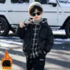 Chaqueta Acolchada de Cuadros de Invierno para Niños Estilo Coreano Fresca de Moda Abrigo de Algodón Ropa de Algodón Engrosada para Niños Pequeños y Niños Pequeños