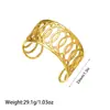 Pulsera de Acero Inoxidable Chapado en Oro de 18K de Estilo Nuevo Europeo y Americano que Conserva el Color para Mujer, Pulsera Abierta de Acero de Titanio con Diseño de Flor y Hoja de Gama Alta