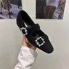 Zapatos para Mujer con Aumento Interno de Altura, Punta Cuadrada, Adornos de Pedrería, Temporada Otoño e Invierno 2025, Zapatos Mary Jane de Felpa Grises