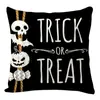 La Serie de Halloween Más Popular de Amazon Funda de Almohada de Lino Calavera Calabaza Fantasma Blanco y Negro Estampado Cojín Cojín para Sofá
