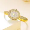Reloj Missfox Moda Exquisito Oval Gama Alta Aliento de Bebé Incrustado con Diamante de Zirconio Pulsera para Mujer