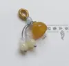 Accesorios de Loto de Ágata Amarilla, Cuentas Pequeñas de Loto de Jade Aventurina, Colgante Pequeño para Pulsera DIY, Dijes Pequeños de Loto