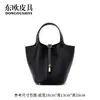 Bolso Cesta de Vacuno TC Patchwork Piel de Cocodrilo Bolso Cubo de Gran Capacidad Piel Genuina Bolso de Hombro Único para Mujer de Moda para el Trabajo