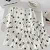 Comercio Exterior Venta al por Mayor Pijamas para Mujer Verano Algodón Nube Popular Cuello Redondo Versión Coreana Dibujos Animados Dulce y Linda Niña Ropa de Casa Moderna