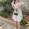 [Simeng] sua garota ~ top design feminino nicho ombro a ombro vestido fada bordado