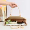 Bolsa Tote de Gran Capacidad para Celebridades de Internet, Bolso de Fieltro Rígido y Estructurado con Estampado de Piedra, Bolso de Mano de Fieltro Moderno y Versátil para el Viaje Diario