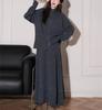 Traje de Punto Casual Coreano para Mujer, Cuello Alto, Cárdigan con Doble Cremallera y Falda de Punto, Conjunto de Dos Piezas de Suéter Holgado a la Moda
