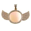 Accesorios DIY de Amazon cobre Diamante pequeño colgante redondo + colgante de alas punto de fábrica Nuevo 2021