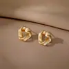 Pendientes geométricos de oro europeos y americanos para mujer, aretes de aro grandes de alta gama con sensación de viento frío, joyería para la oreja, hebilla para la oreja, venta al por mayor