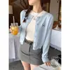 Cárdigan de Punto Rojo para Mujer Ropa de Abrigo para Primavera y Otoño Tacto Suave y Esponjoso Diseño de Bordado de Lazo Sentido del Diseño Abrigo Suéter Top