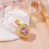 Colgante Dinámico de Doble Corazón Transfronterizo con un Toque de Lujo, Modernos y Tendencia Accesorios para Joyería DIY con Forma de Corazón, Venta Directa de Fábrica
