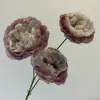 3 peônias artificiais de seda para decoração de casamento, flores artificiais de alta qualidade para corredor, lustre e arranjos de chão no salão de casamento