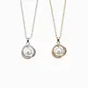 Collar Colgante de Oro Real de 18K Chapado en Cobre y Plata Incrustado con Circonita Rodeado de Perlas Joyería de Diseño de Nicho para Mujer Cadena Clavicular