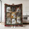 Manta retro de gato lindo más vendida en Amazon transfronterizo con estampado digital de imágenes de mascotas, cubierta de felpa