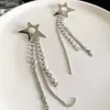 Brincos Europeus e Americanos de Corrente com Franjas Longos de Strass Irregulares Estrela de Cinco Pontas Brincos Estrela de Cinco Pontas Simples de Alta Qualidade