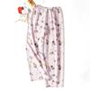 Pantalones de pijama de algodón y seda de verano de 45 unidades, Pantalones anchos de nueve puntos para mujer, Finos, Tallas grandes, Holgados, Pantalones para aire acondicionado, Pantalones de playa, Transpirables y frescos