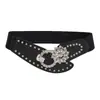Cinturón de estilo europeo y americano de marca de moda para mujer, cinturón decorativo a juego para vestido, cinturón ajustado para traje, cinturón elástico ancho para cintura.