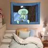Tela de fondo de Bob Esponja lindo dibujos animados pulpo divertido tela colgante decoración de pared dormitorio residencia tapiz creativo