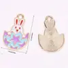 Accesorios para Joyería DIY Transfronterizos al por Mayor Serie de Pascua de Dibujos Animados Colgantes de Esmalte Collares Llaveros Colgantes de Aleación