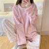Pijamas Más Vendidos Transfronterizos para Mujer, Otoño e Invierno, Forro Polar Cálido y Dulce, Conjunto de Ropa para el Hogar de Coral Fleece que se Puede Usar Afuera