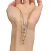 Popular de Xiaohongshu Ojo de Cielo Ojo de Caballo Flotante Diamante Brillante Gota de Agua Collar Colgante para Mujer Accesorios Cadena para Clavícula Joyería