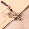 Almofariz Flor Cruz de Latão Puro, Decoração Retrô para Casa, Mesa de Escritório, Pequenos Enfeites de Bênção, Pingente de Chave