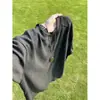 Camiseta masculina de verão macia e fresca, estilo old money cinza, malha de manga curta, casual americano esportivo, meia-manga