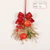 Flores Artificiais para o Ano do Cavalo, Frutas Vermelhas de Azevinho, Enfeites Pendentes de Frutas da Fortuna, Decorações de Porta, Laço Estilo Chinês