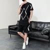 2024 Traje de manga corta de seda de hielo de secado rápido para hombre, camiseta de verano, nuevos pantalones cortos casuales de moda para hombre, conjunto deportivo de dos piezas