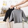 Suéter de cuello alto medio para bebé, suéter de punto suave y encerado para mujer, otoño e invierno, para niña, primavera y otoño, interior fino, grueso, color blanco