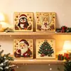 Set de Arte Decorativo Navideño: Decoraciones de Brillo Texturizado Tridimensionales para el Hogar, Colgantes de Pared Artísticos Temáticos de Navidad y Manualidades
