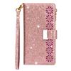 Para Samsung S22 Ultra grabado láser purpurina bolsa con cremallera soporte funda de teléfono móvil S22 Plus funda de cuero protectora