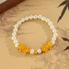 Pulsera de Perlas Pixiu para Mujer, Nuevo Estilo Chino con Diseño de Cuentas que Atraen la Fortuna, Pulsera de Lujo Ligero Novedosa y Elegante, Regalo para Novia