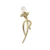 Broche barroco de tulipán Broche de perla con microincrustaciones Seiko o textura de soporte vacía llena de oro y plata