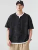 Camiseta de Manga Corta Falsa de Dos Piezas para Hombre 2026 Verano Nueva Camisa Casual para Hombre Cuello Redondo Versátil Manga Media Holgada