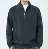 Sudadera con media cremallera y cuello alto Otoño Invierno Nueva Moda Sudadera de manga larga para hombre Tendencia Casual Superior Se puede imprimir Pintura Logo