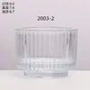 Estilo Escandinavo Taza Transparente para Velas Taza Vacía Portavelas de Vidrio Espesado Contenedor para Velas con Rayas Verticales Decoración para el Hogar Dormitorio