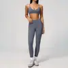 2026 Novo Conjunto de Roupas de Yoga da Moda Cintura Alta Levanta-Bumbum Fitness ao Ar Livre Corrida Esportes Conjunto Fitness para Mulheres 9616