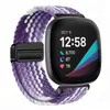 Adecuado para correa Fitbit Versa 4, Sense bucle tejido de nailon con cierre magnético de metal Versa 2