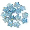 Contas de vidro com folha de ouro fosco e furos retos em formato de pentagramas, materiais para miçangas DIY para joias artesanais como brincos, colares e pulseiras