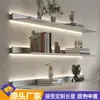 Estante de Almacenamiento LED con Tablero de Capa Iluminado de Aleación de Aluminio Lujo Ligero Montaje en Pared Exhibición de Pared Estante en Forma de L Estantería con Partición de Luz