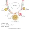 Collar de Estilo de Vacaciones de Verano Transfronterizo Europeo y Americano Collar con Colgante de Cinta Chapado en Acero Inoxidable Oro de 18K Collar de Concha de Sol