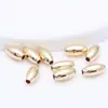 Contas de Transferência Preenchidas com Ouro 14K Contas de Arroz Acessórios para Joias Artesanais DIY Colar Oval Dourado Pulseira Contas Espaçadoras