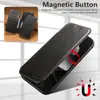 Adequado para Capa de Celular Iphone18Promax, Capa Flip, Porta-Cartão, Suporte de Carregamento Sem Fio Magnético Magsafe Capa de Couro
