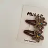 Par de pinzas para el pelo de flor de lana de color nuevo para niños, pinza para el pelo de bebé, pinza para flequillo