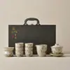 Nuevo Juego de Té Kung Fu Estilo Chino Horno Ru para Uso Doméstico, Juego Completo con Tetera, Tazas de Té, Gaiwan, Bandeja de Té, Lujo Ligero, Regalo de Gama Alta