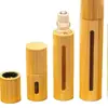 Botella de Aceite Esencial Rollerball con Ventana de Madera de Bambú, Botella de Perfume Vacía, Botella Rollerball Vacía, Material de Empaque de Bambú Personalizable
