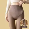 Medias brillantes de cintura alta con control de abdomen para mujer, anti-enganches, levantamiento natural de glúteos, capa base para primavera y otoño, ilusión de pierna desnuda