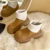 Botas de nieve para mujer con plataforma gruesa para aumentar la altura, nuevo modelo otoño e invierno 2026, con forro polar y grosor adicionales, versátiles, antideslizantes, cálidas, de algodón